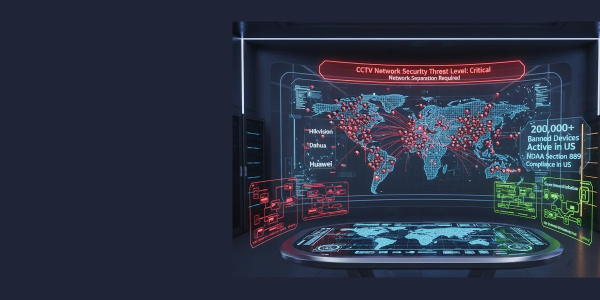 CCTV network security design showing network separation architecture