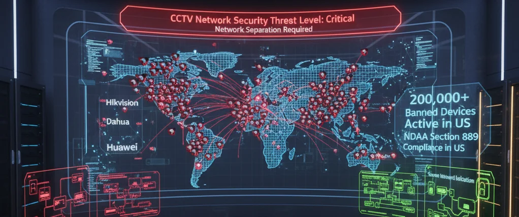 CCTV network security design showing network separation architecture